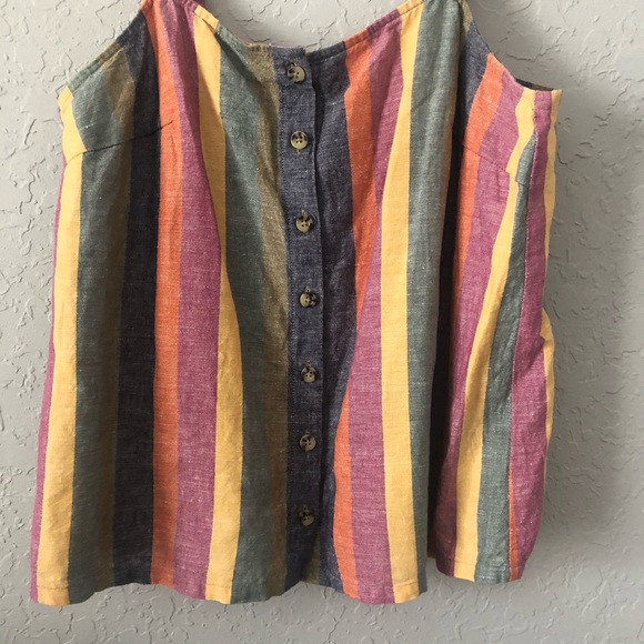 Rainbow Stripe Button Front Tank | Madewell - Picture 4 of 7
